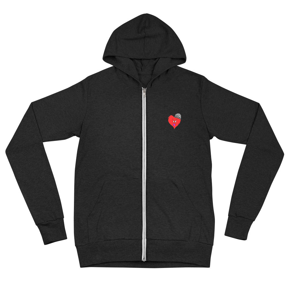 KNY Heart Print zip hoodie